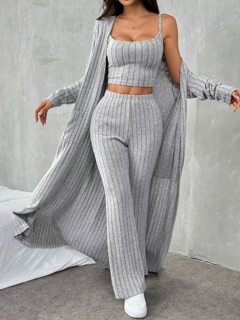 ZARA Spring Summer Cozy Knit Lounge 3 Piece Set